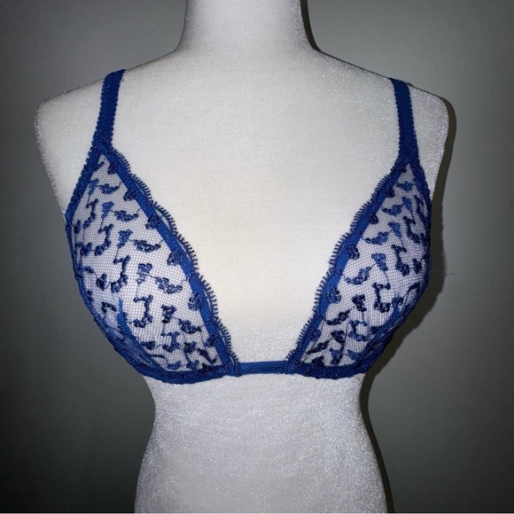 NWT Savage X Fenty Blue lace bra 32C - Picture 3 of 10